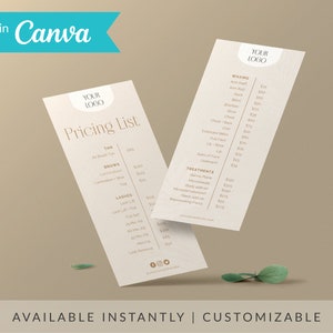 Folheto Esthetics Med Spa, cartão de rack Med Spa, panfleto de esteticista para impressão, cartão de rack de lista de preços de spa editável, folheto para impressão de spa