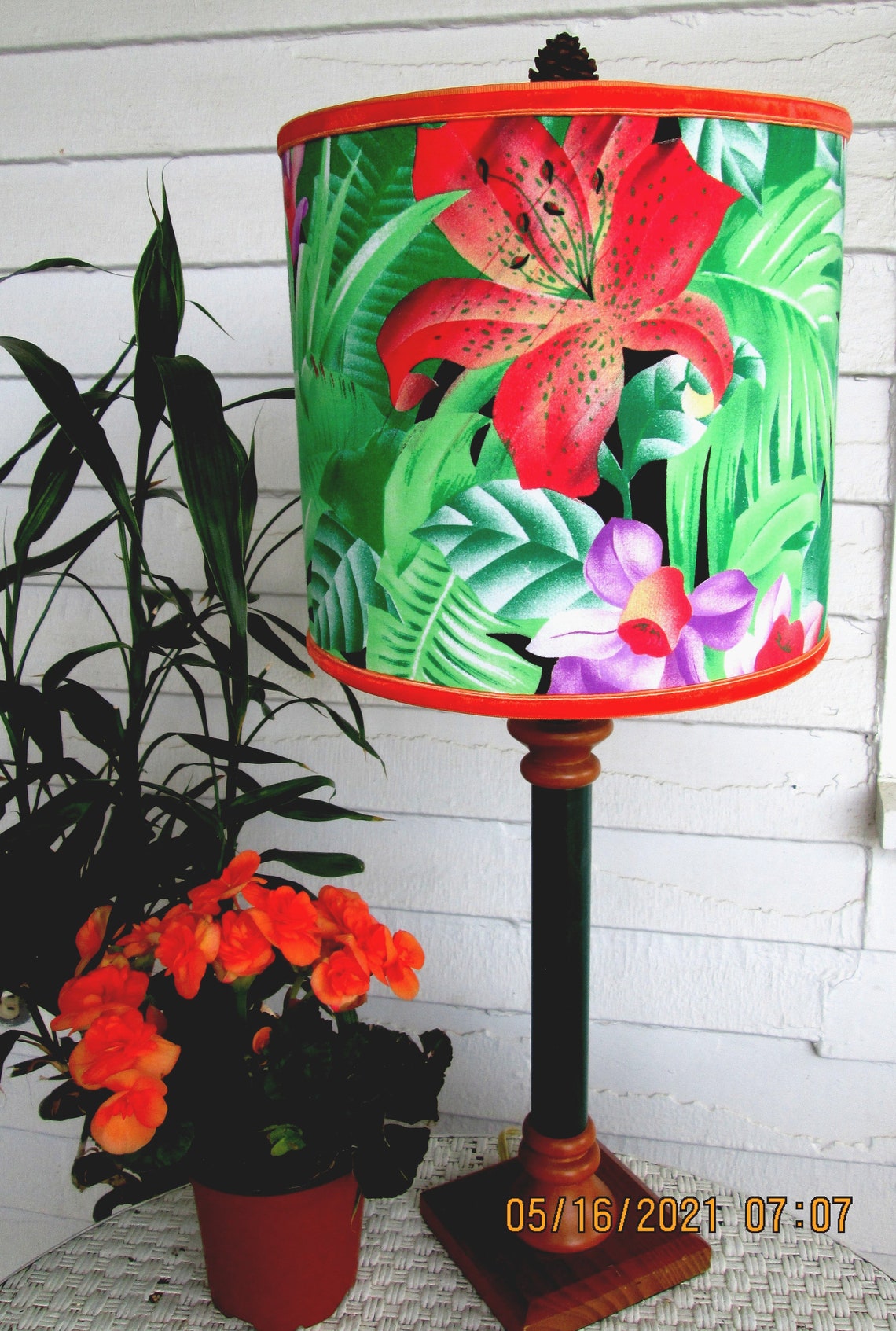 Hawaiian lampshade Aloha Vintage Hawaiian fabric big BOLD Etsy