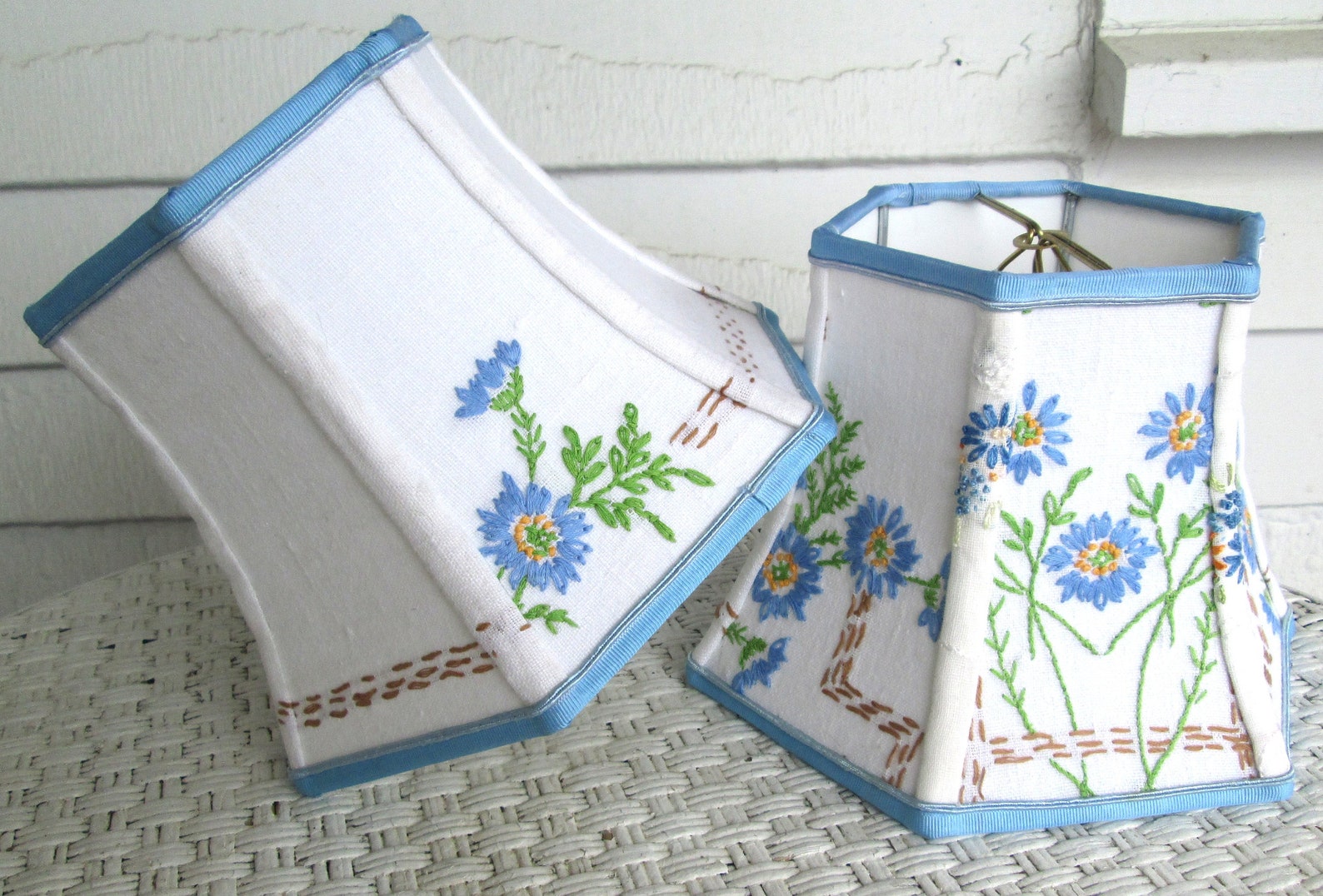 Lampshade small fabric lampshades vintage embroidery  etsy