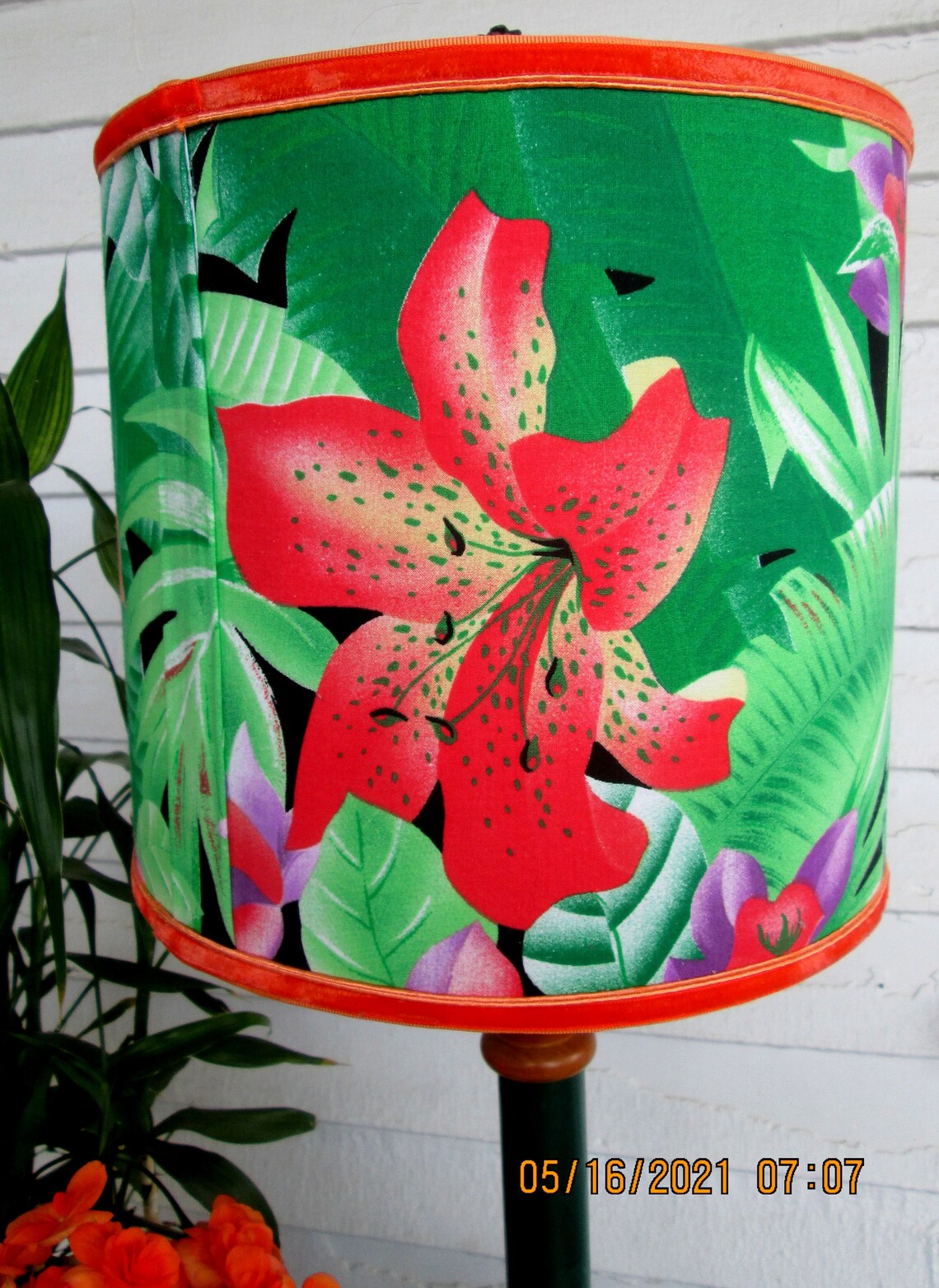 Hawaiian lampshade Aloha Vintage Hawaiian fabric big BOLD Etsy