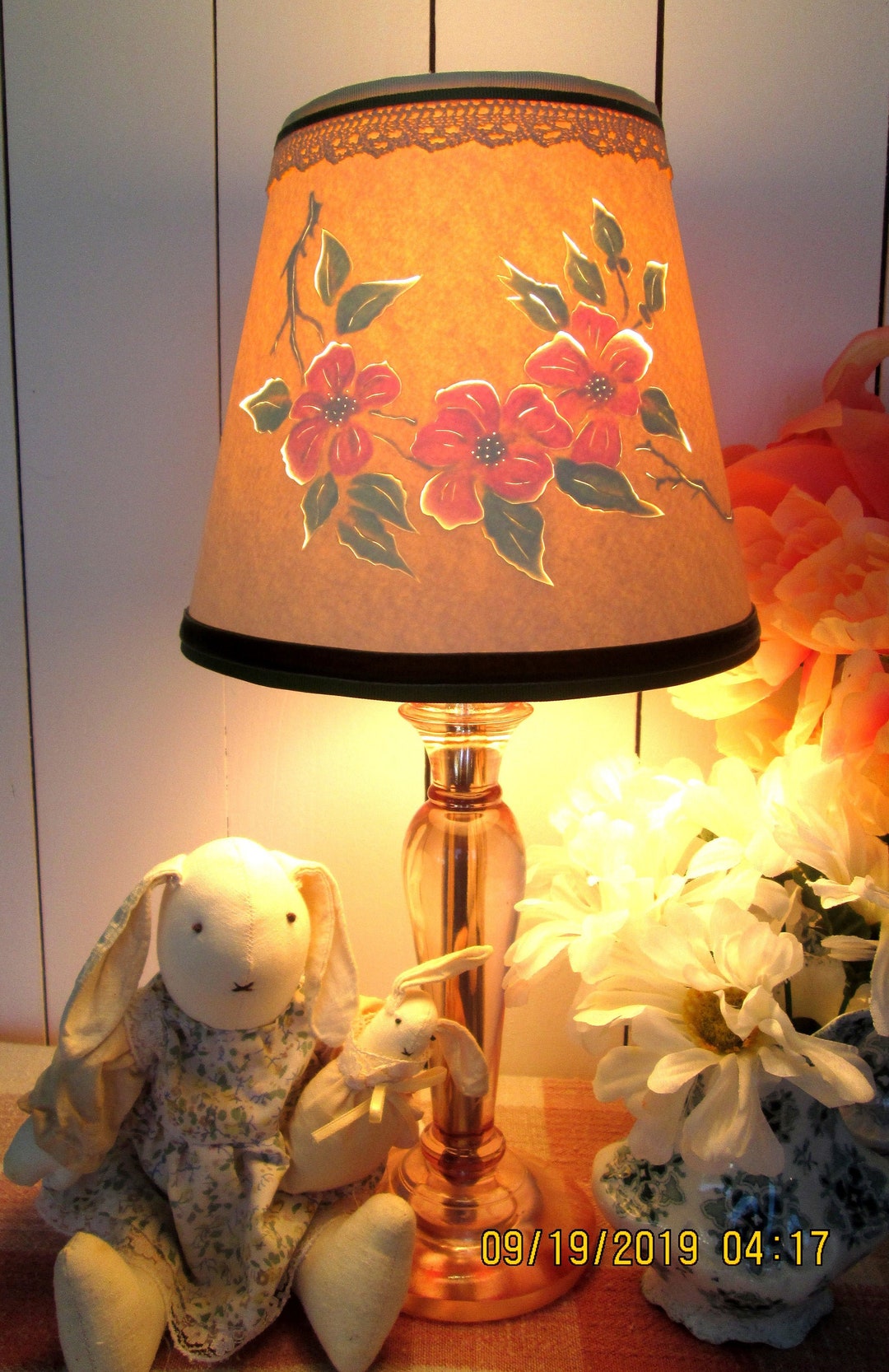 Lampshade Cut&pierced Paper Shade Pretty Pink Handpainted - Etsy
