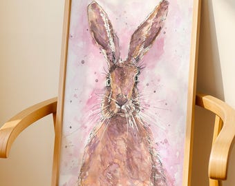 Rabbit Print, Rabbit Lover Gift, Watercolor Hare Print, Rabbit Art Print, Hare Pictures, Rabbit Decor, Hare Watercolour, Hare Painting Print