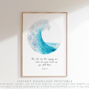 Ozean Bibel Vers druckbare, du Regel Digitaldruck, Psalm 89 Schrift Instant Download Poster, heitere christliche Wohnkultur tröstlich Geschenk