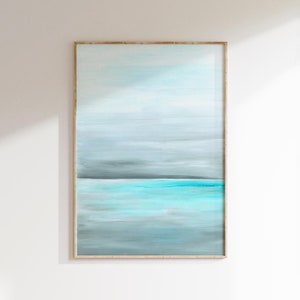 Ocean Print, Abstract Beach Art, Turquoise Water Print, Abstract Seascape Painting, Serene Wall Art, Peaceful Home Decor, Abstract Blue Art