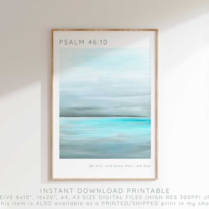 Be Still And Wiss, dass I am God Psalm 46 10 Digital Modern Christian Home Decor Zeitgenössische Bibel Vers Schrift Poster ist