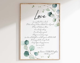 1 Corinthians 13, Love Poster, Love Bible Verse, Christian Artwork, Love is Patient, Bible Verse Wall Art Printable, Scripture Prints, Love