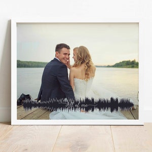 Photo Sound Wave Print, Personalised Soundwave Art Print, Valentines Day Gift for Him, Valentines Day Gift for Husband Valentine Gift Idea