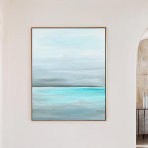 Abstract Seascape Painting Print Ocean Painting Coastal Wall Art Beach Themed Decor Nautical Decor Beach Wall Art Turquoise Coastal Prints image 1