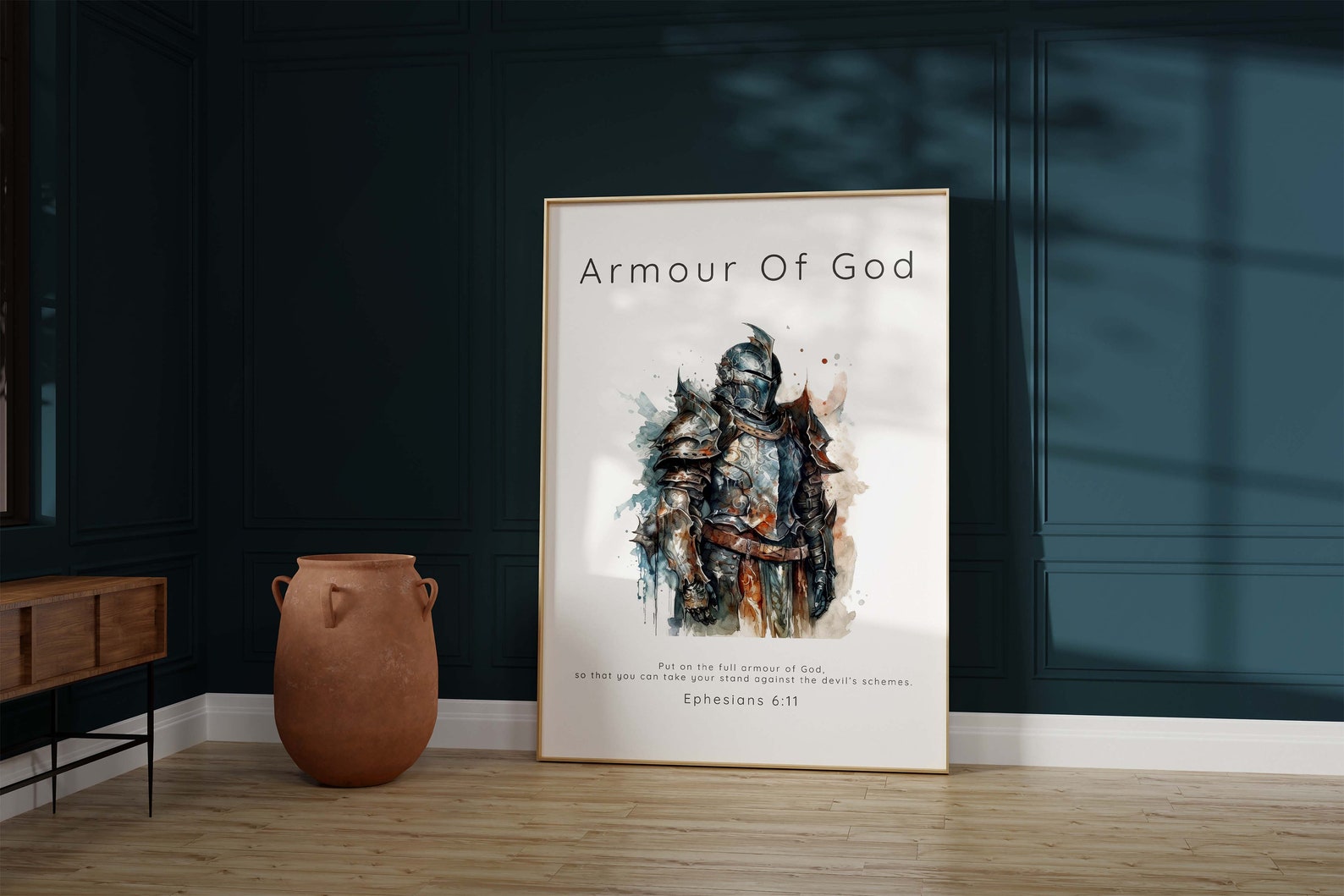 Armour of God Wall Art, Ephesians 6 Christian Warrior Print Full Armor ...