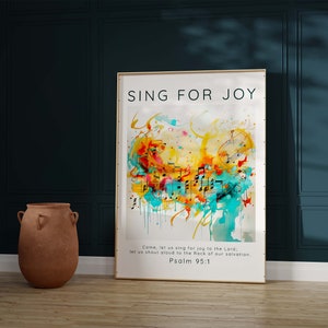 Sing for Joy Print Psalm 95 Wall Art, Gift for Music Lover Scripture ...