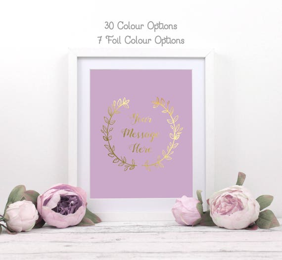 Personalised Foil Print Rose Gold Bedroom Decor Copper Foil Print Custom Foil Print Gold Foil Print Rose Gold Wall Art Rose Gold Gift
