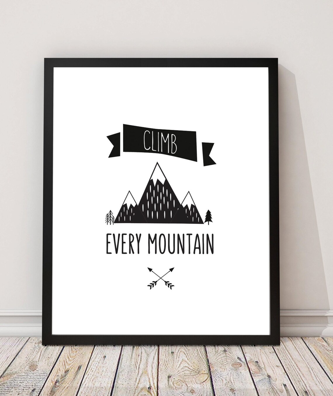 Climb Every Mountain Printable Boys Room Wall Art Mountains | Etsy