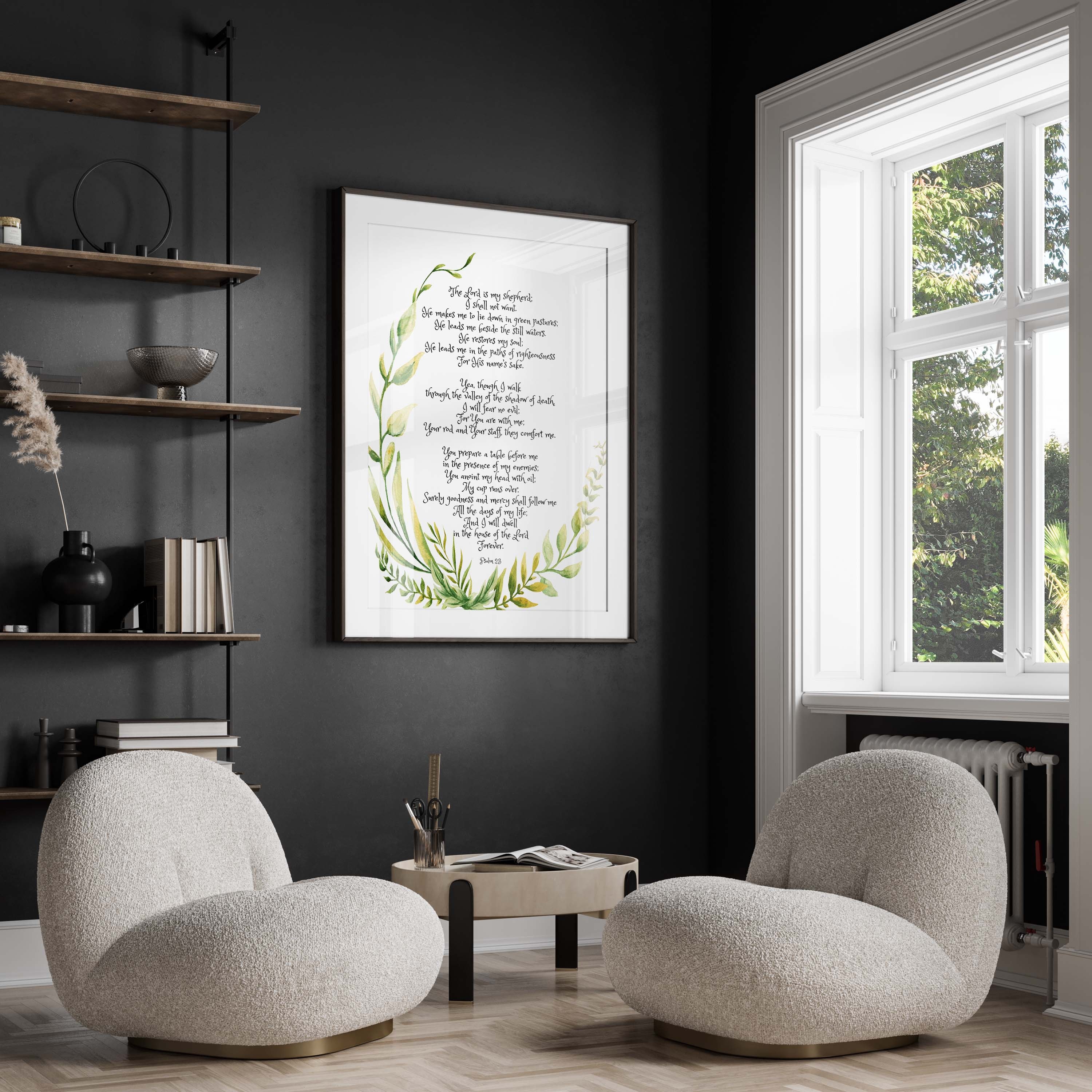 Psalm 23 Print, Scripture Art Print, Christian Posters, Scripture Art ...