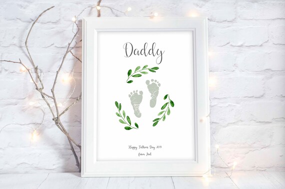 baby footprint father's day gift