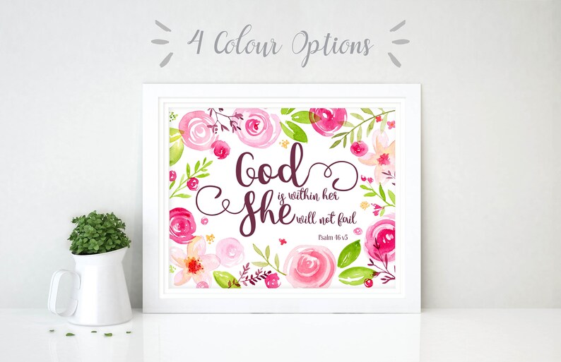 Christian Wall Art Nursery Decor Girl Bible Verse Print Etsy UK