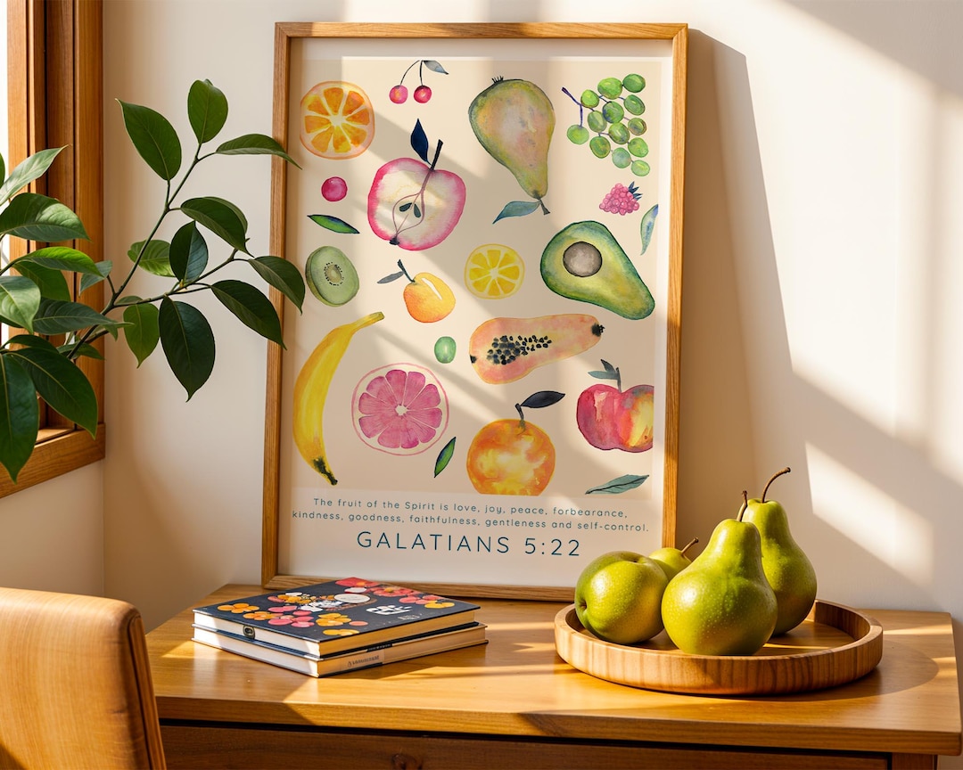 Fruit of the Spirit Print Galatians 5 22, Modern Scripture Art ...