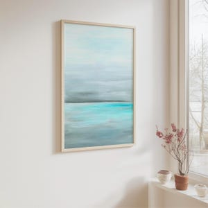 Abstract Seascape Painting Print Ocean Painting Coastal Wall Art Beach Themed Decor Nautical Decor Beach Wall Art Turquoise Coastal Prints image 2