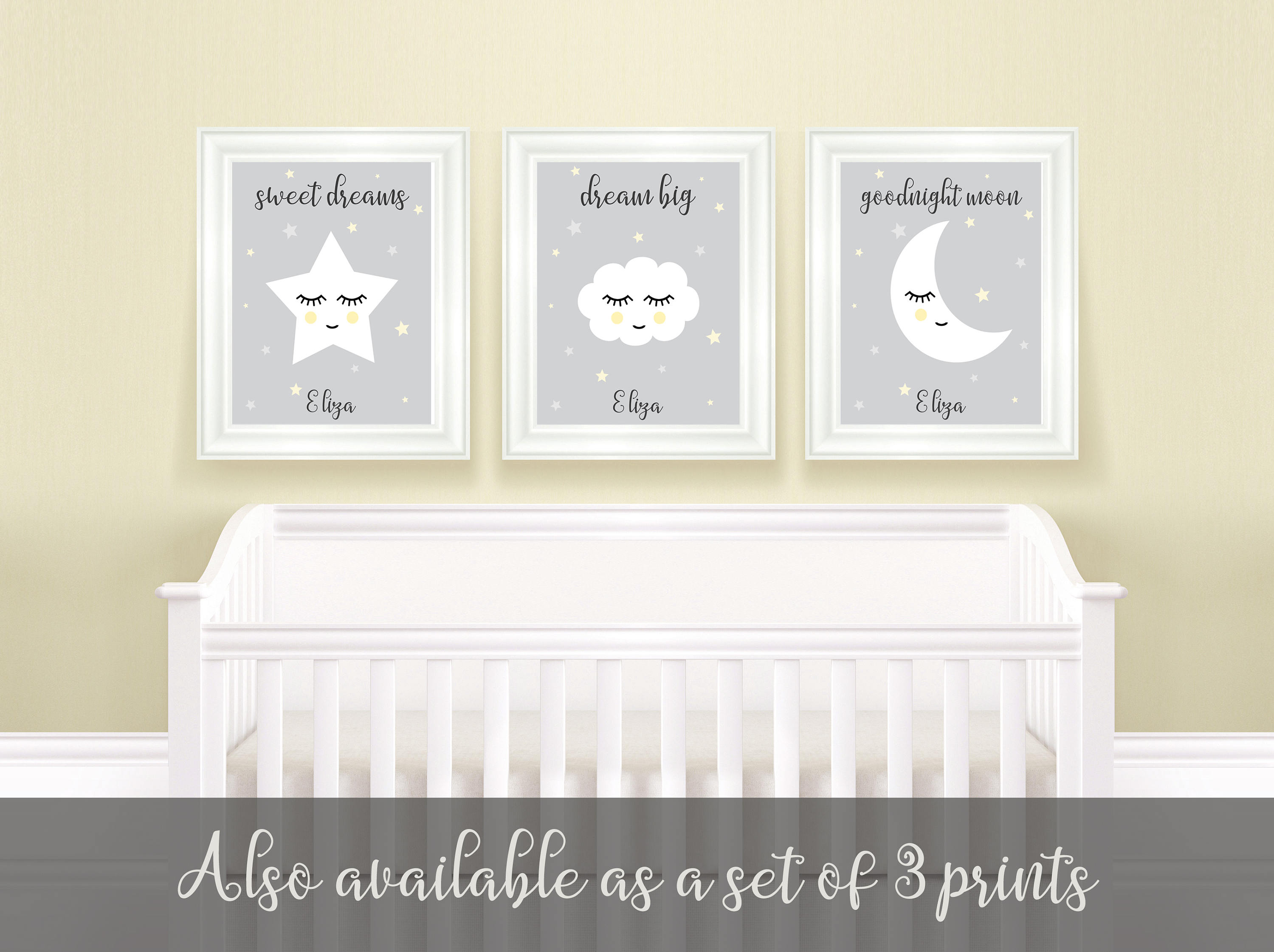 Sleeping Cloud and Stars Nursery Decor Dream Big Bedroom Etsy UK
