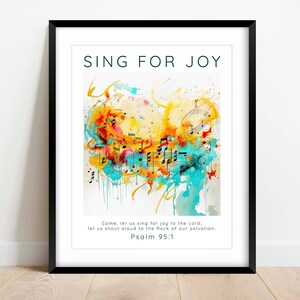 Sing for Joy Print Psalm 95 Wall Art, Gift for Music Lover Scripture ...
