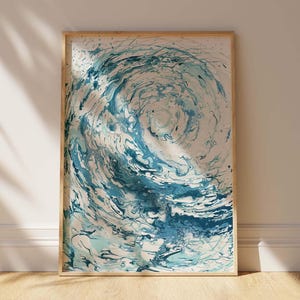 Arte de surf, impresión abstracta de olas, decoración de playa, arte de pared costero, decoración con temática de playa, pintura marina, arte oceánico, pintura de olas, pintura abstracta de paisaje marino imagen 11