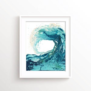 Ocean Print, Abstract Art Prints, Surf Art, Ocean Art, Beach Decor, Wave Art, Nautical Prints, Wave Painting, Waves Wall Art, Surfing Poster image 8