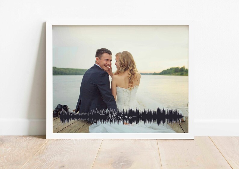 Photo Sound Wave Print, Personalised Soundwave Art Print, Valentines Day Gift for Him, Valentines Day Gift for Husband Valentine Gift Idea