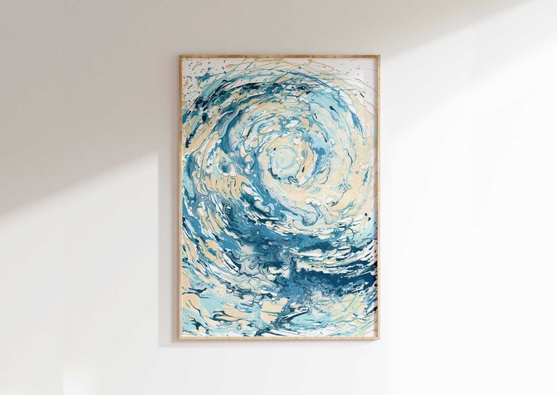 Surf Art, Beach Decor, Wave Painting Print, Abstract Ocean Painting Print, Nautical Decor, Wall Art Surf, Sea Wave Art Print, Wave Wall Art