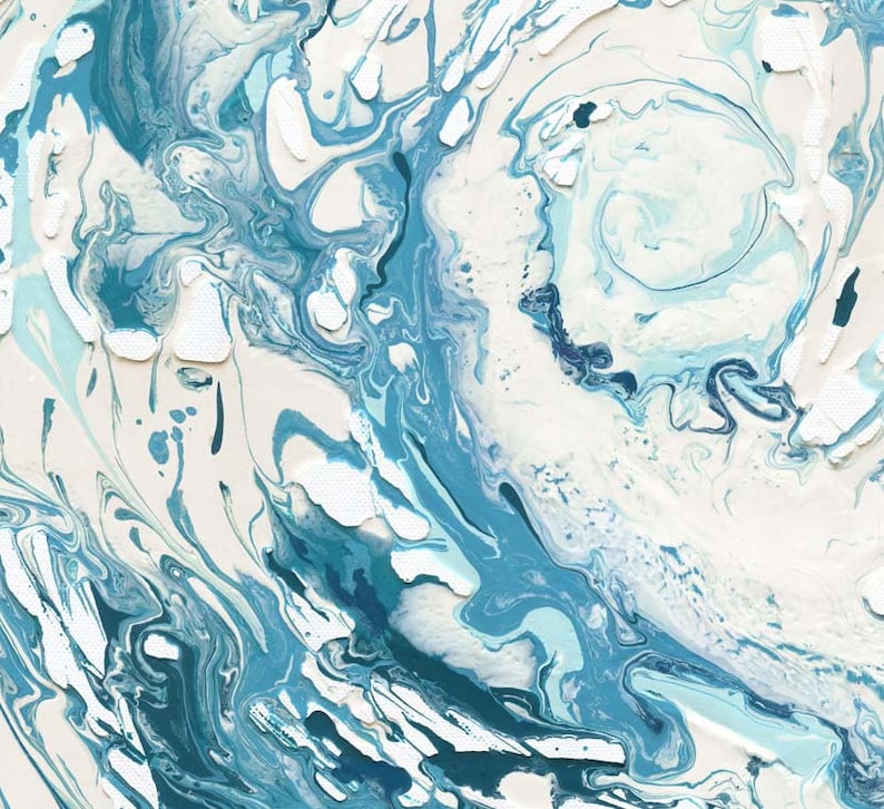 Captivating blue wave painting, a statement piece for kitchens, perfect for gifting ocean-inspired decor fans. Abstract rolling wave wall art, ideal for a modern gallery wall and as a unique gift for beach house owners.