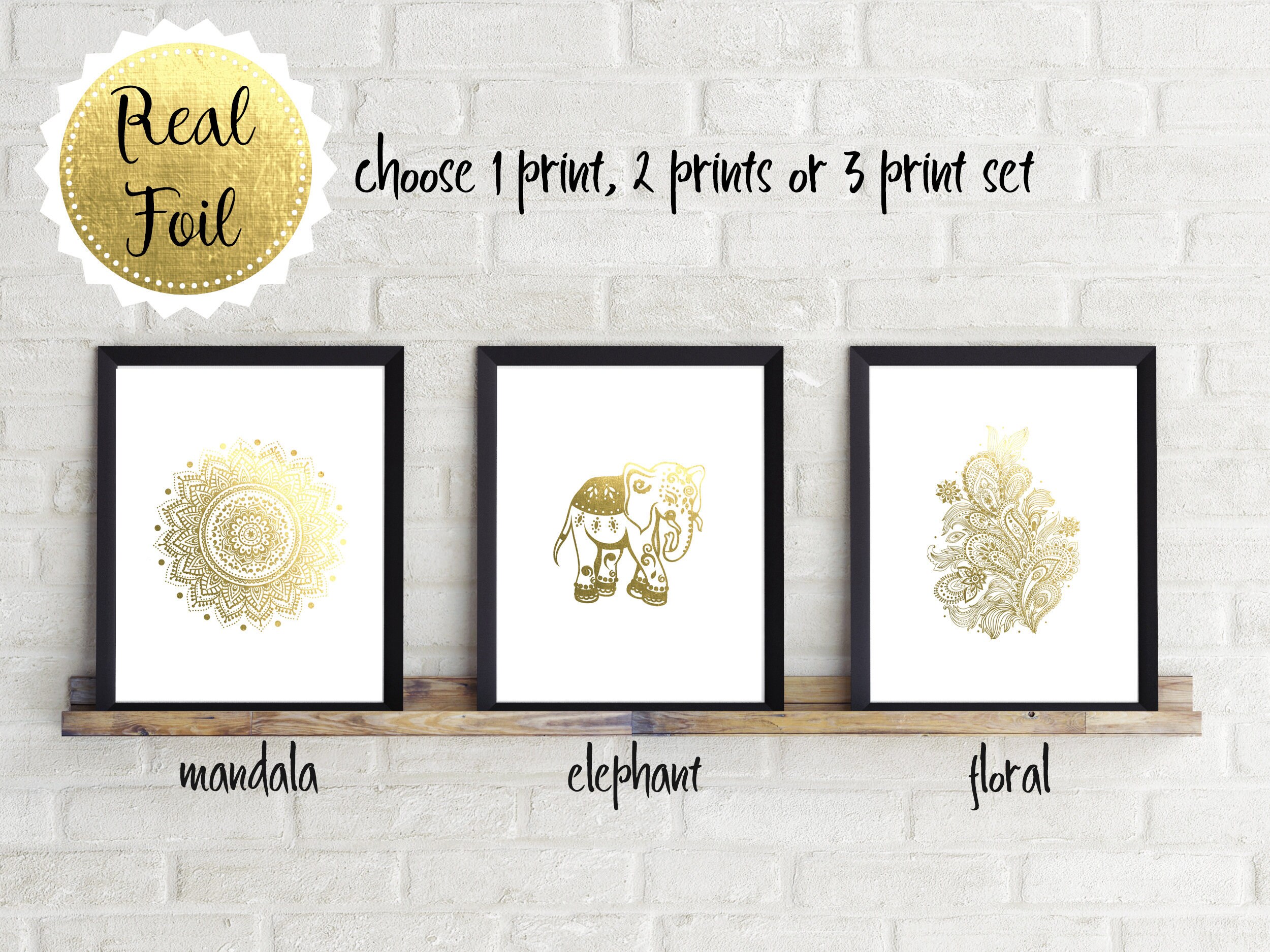 Mandala Wall Art Rose Gold Decor Gold Foil Print Mandala Etsy