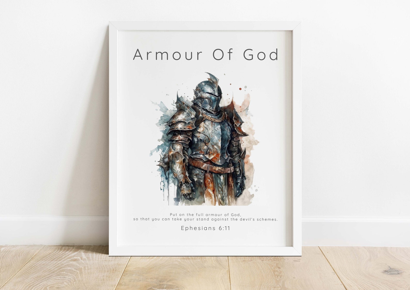 Armour of God Wall Art, Ephesians 6 Christian Warrior Print Full Armor ...