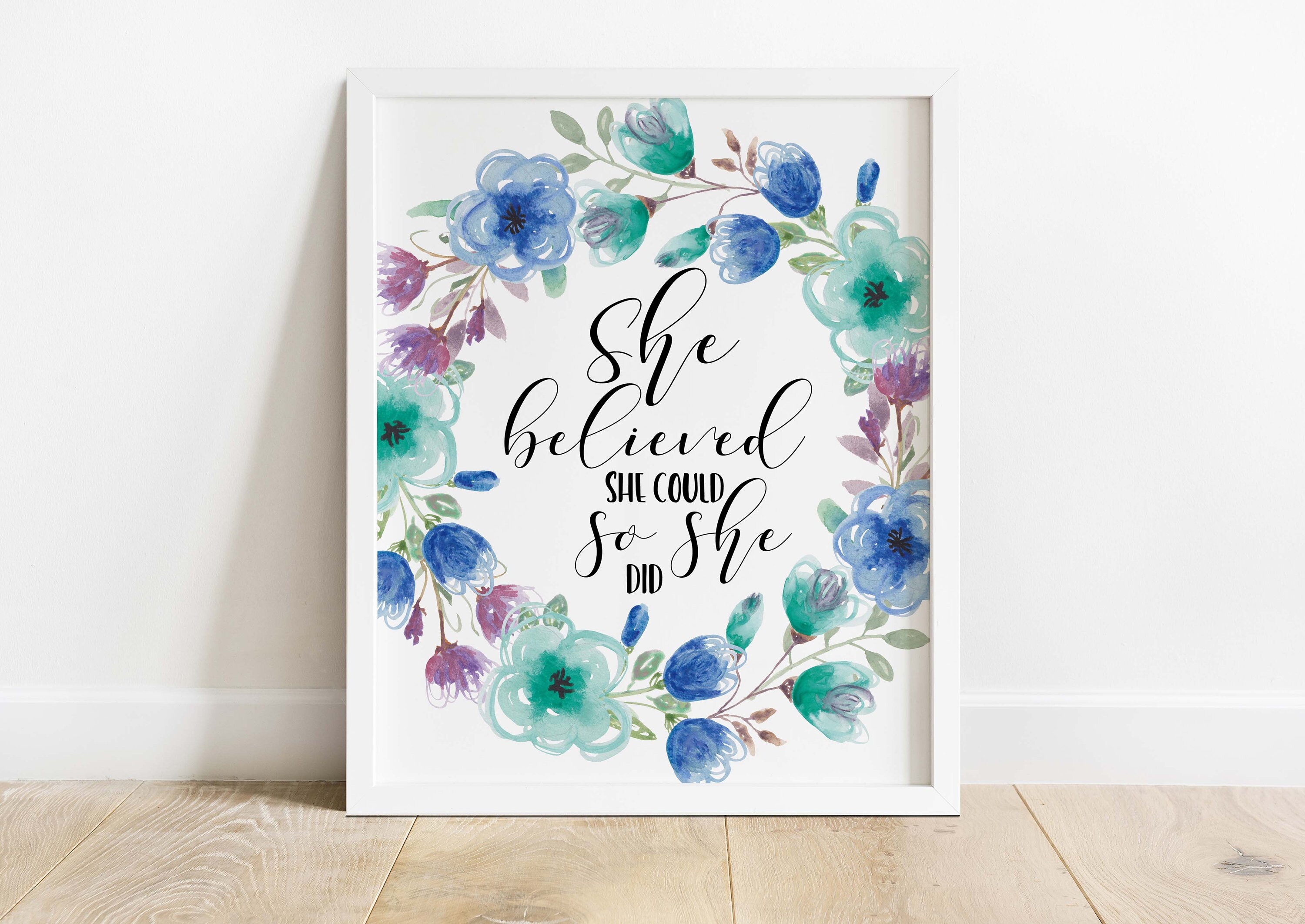 She Believed She Could so She Did Wall Art Quotes for Girls, Teenage Girl  Bedroom Decor, Wall Decor for Nursery Girl, Graduation Gift, Her - Etsy