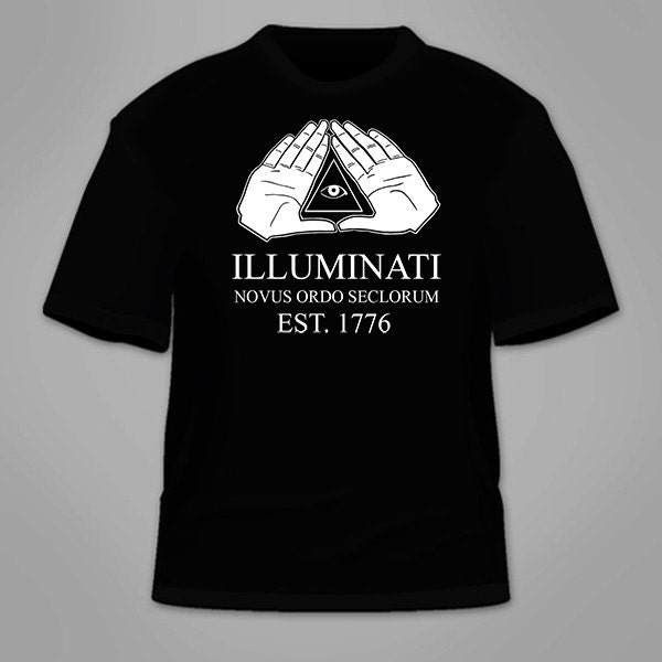 Illuminati T-Shirt. Conspiracy Theory T Shirt NWO New World Order Paranormal Elites Trust No One Hands All Seeing Eye Cool Anti Government