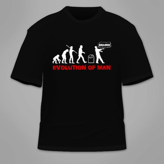 Funny Fashion Gift Tee Design Novelty Zombie Mens Evolution Z T-Shirt