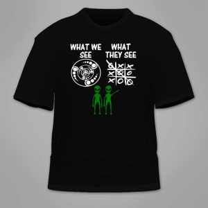 What We See Alien T-Shirt. Aliens Funny UFO UFOS Paranormal Shirt Conspiracy Tee Shirt Hilarious Nerd Nerdy Crop Circles Clothing