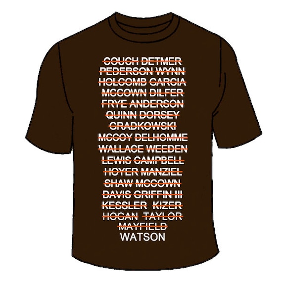 Browns Quarterback List T-shirt. Deshaun Watson Playoffs 