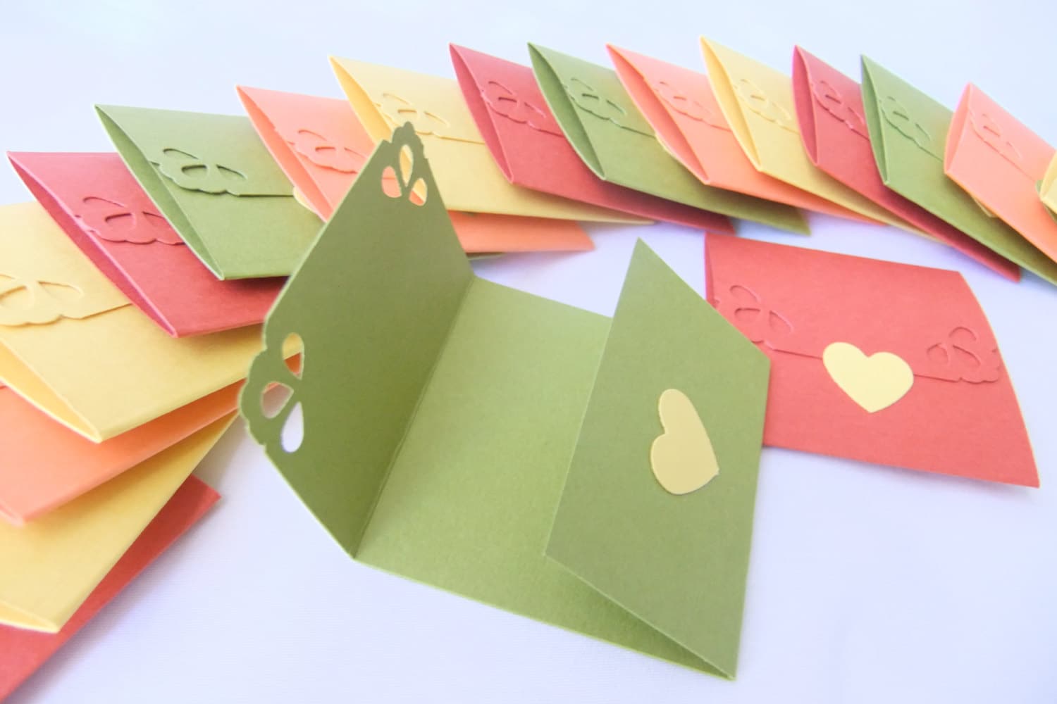 Mini Note Cards Mini Notecards Assorted Color Tri-fold Envelope