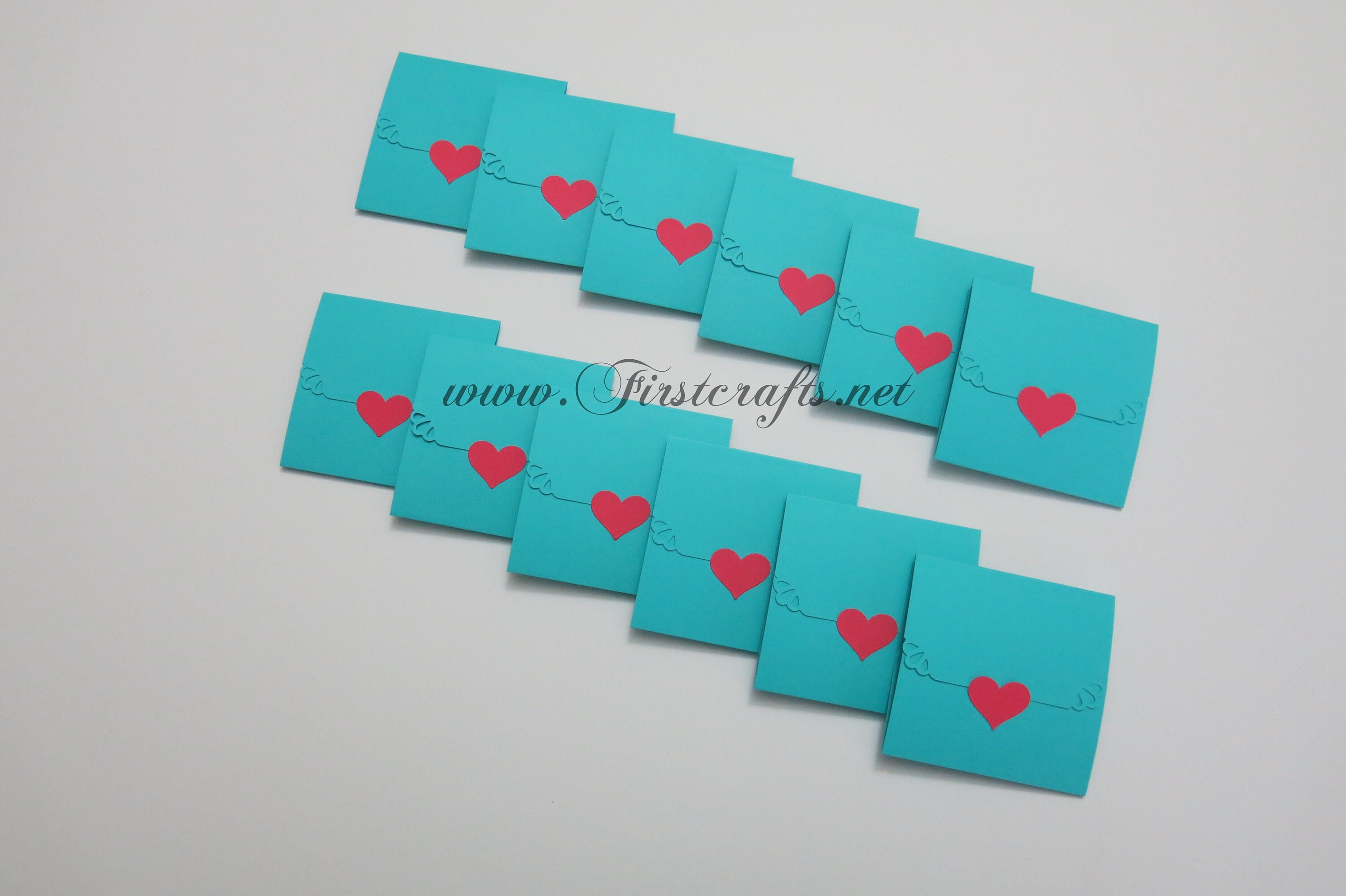 Blue Mini Notes Mini Note Cards Teal Blue/pink-mini Notecards-tri-fold Envelope Note ...