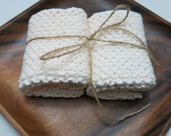 Knit washcloth-100% COTTON washcloth-Wedding gift-Bridal shower gift-Braidesmaid gift-New home housewarming gift-Spa cloth- Cotton dishcloth