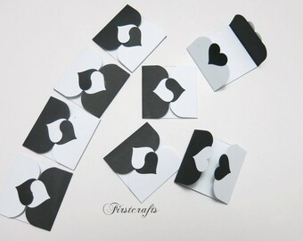 Wedding guest book- Wedding guest book alternative- Mini notecards-Wedding favors-Black and white cards-Love notes - 20 Blank mini notecards