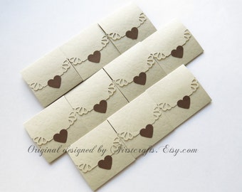 Mini note cards - Mini notecards Natural Tan - Tri-fold envelope mini blank cards - Wedding favor - Small blank cards - 20 Blank notecards