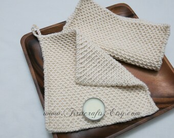 Knit washcloth-100% ORGANIC COTTON washcloth-Wedding gift-Bridal shower gift-Braidesmaid gift-New home housewarming gift-Spa cloth