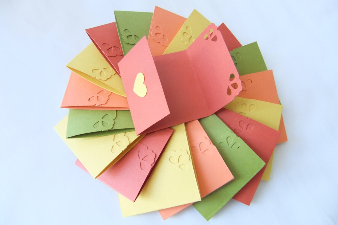 Mini note cards Mini notecards Assorted color Trifold Etsy