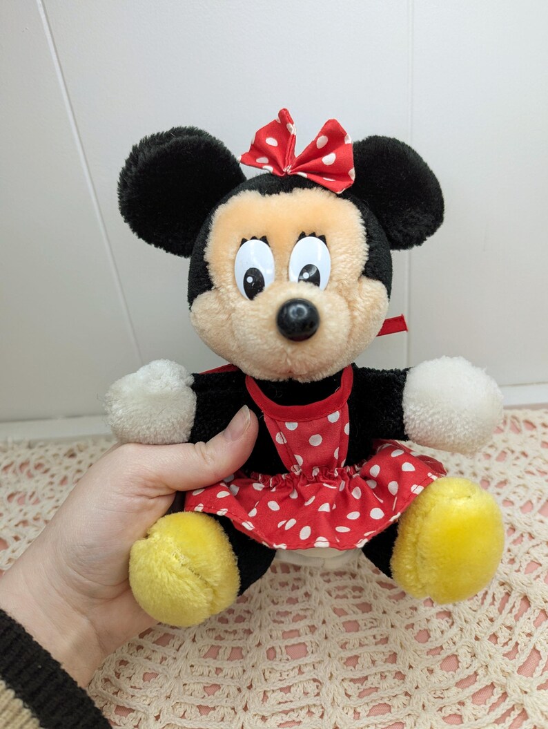 Peluche vintage de Disney de Mickey Mouse y Minnie Mouse imagen 3