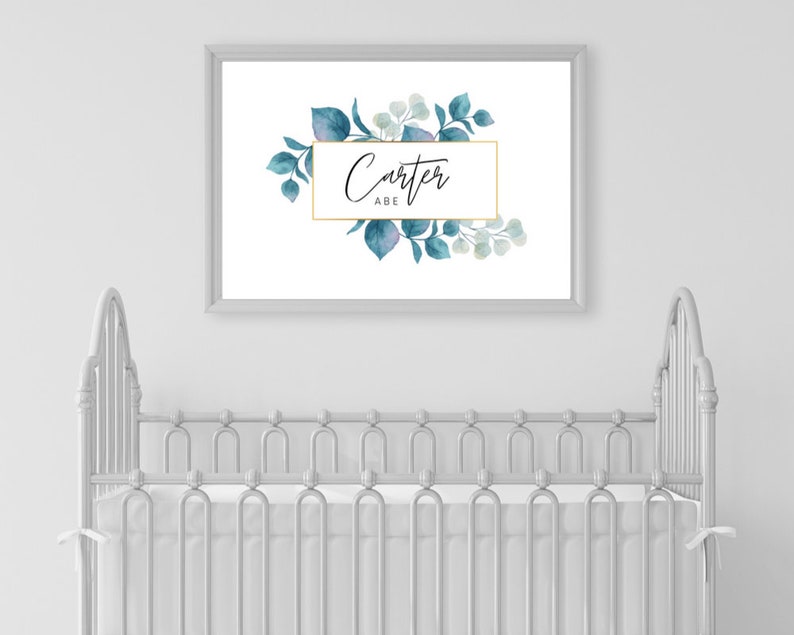 Nursery Room Decor Baby Boy Print Personalized Baby Name Etsy