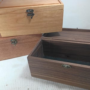 Large Solid Wood HINGED Top Crafter's  Box (BX0339) (Inside 9.25x4.25x3.5 tall) Keepsake Box
