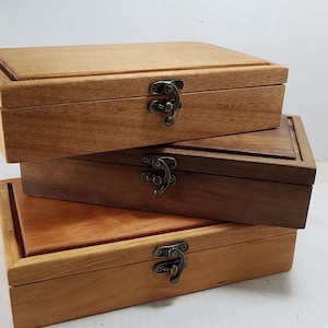Small Slide Top General Purpose Wood Box (BX0292) (ID 4.2x1