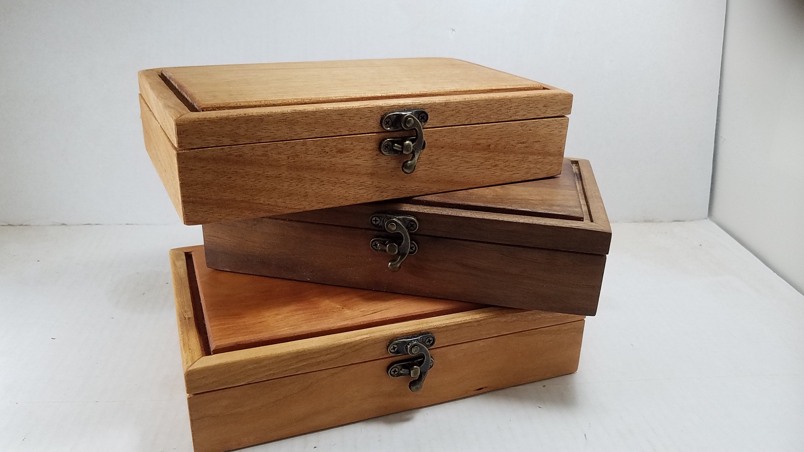 Large Desk, Backpack, craft Box with Divider solid wood Box (BX0309) (ID 8.25x4.75x1.5 tall) Desk dresser night stand Pencil Box