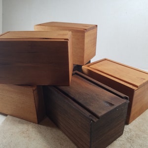 Slide Top General Purpose Wood Box (BX0317) (ID 4.38x2.38x2.5 tall) Presentation Box,  Gift box, Keepsake Box