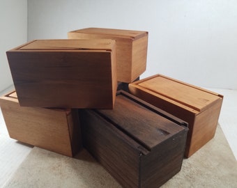 Slide Top General Purpose Wood Box (BX0317) (ID 4.38x2.38x2.5 tall) Presentation Box,  Gift box, Keepsake Box