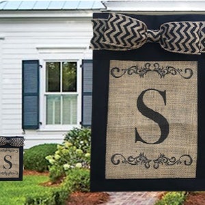 Personalized Burlap Garden Flag for New Homeowners, Custom Outdoor Monogram Sign for Realtor Gift, Initial Yard Decor Wedding Gift